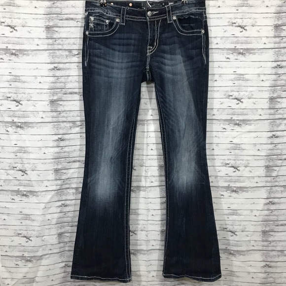 Miss Me Jeans Signature Boot Cut Fleur de Lis 29 - Picture 1 of 8